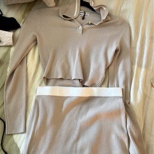 ASOS Missguided tan sweater set size S